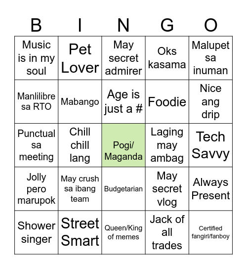 Kaw ba yan bro Bingo Card
