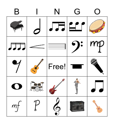 The Official Musical Bingo Card