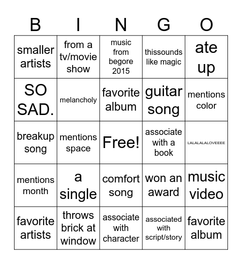 Untitled Bing Bingo Card