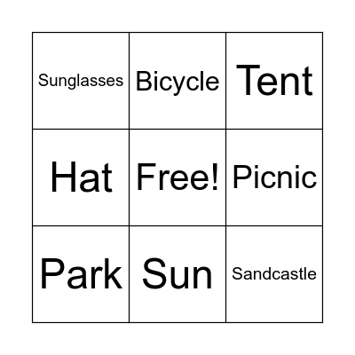 Summer Bingo Card