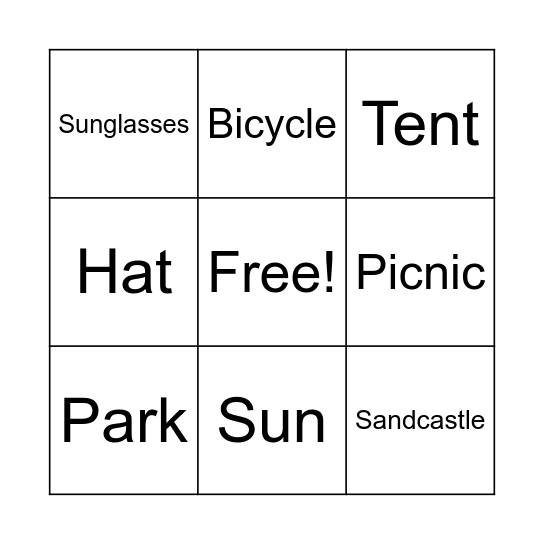 Summer Bingo Card