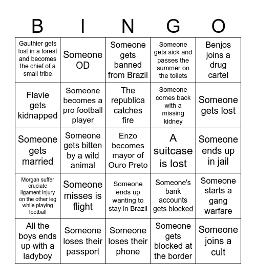 Ouro Preto's Bingo Card