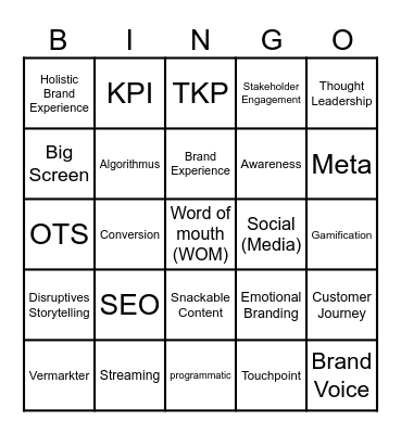 BUZZWORD BINGO Card