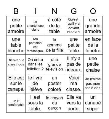 Kuvabingo Cadeau 3 1-5 Bingo Card