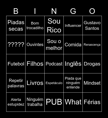 EXTREMAMENTE DESAGRADÁVEL Bingo Card