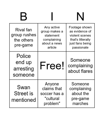 Grand final news bingo Card