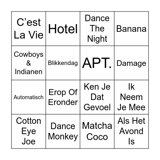 Bingo!!!! Bingo Card
