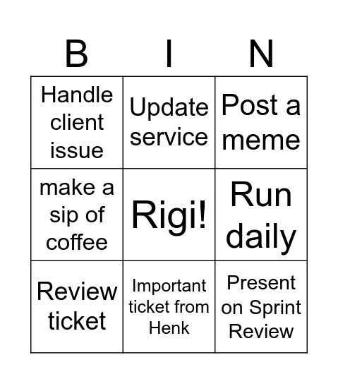 Rigi Bingo Card