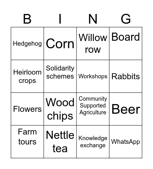 Alnarp Bingo Card