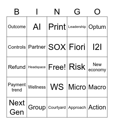 Finance Day Bingo Card