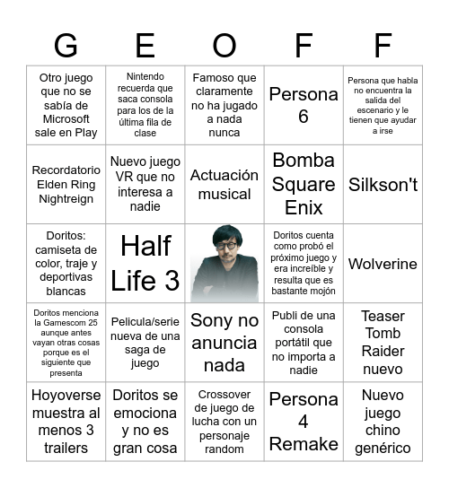 Summer Game Fest 2025 Bingo Card
