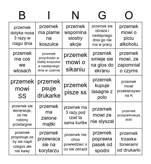 sowinczyk przemek Bingo Card