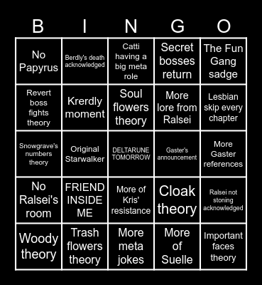 DELTARUNE CH 3-4 Bingo Card