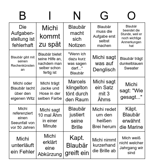 Baldauf Bingo Card
