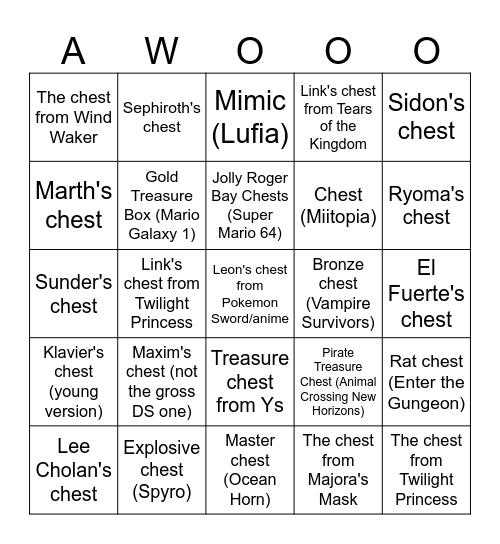 Ralfonic Best Chests [Round 2] Bingo Card