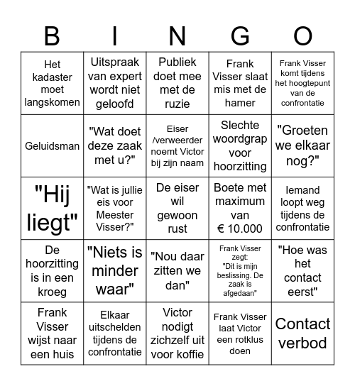 Meester Frank Visser Bingo (escalatie playlist) Bingo Card