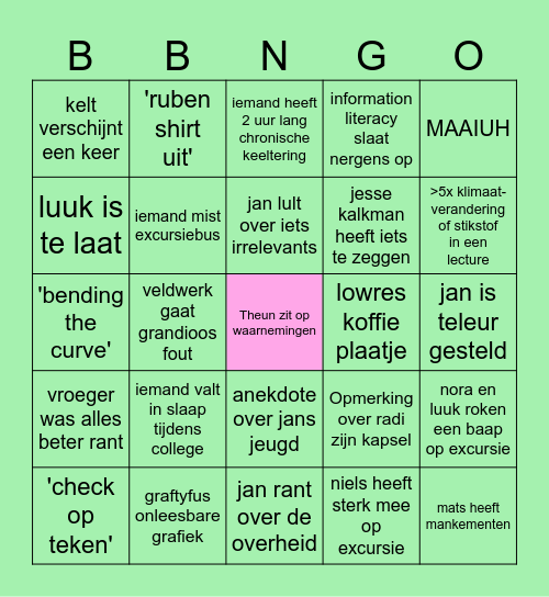 PEN20909 Bingo Card