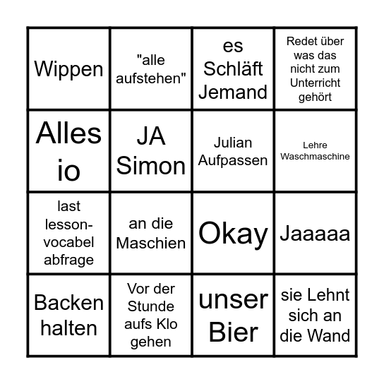 Krämer Bingo Card