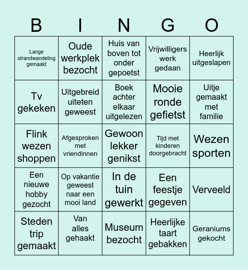 'Ik ben met pensioen Bingo' Bingo Card