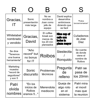 Robos offsite numero 4 Bingo Card