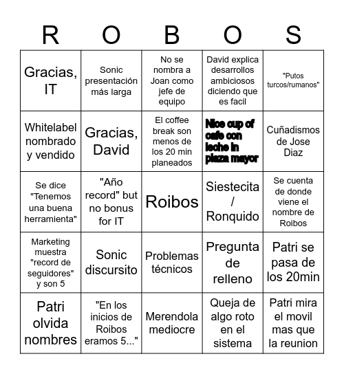 Robos offsite numero 4 Bingo Card