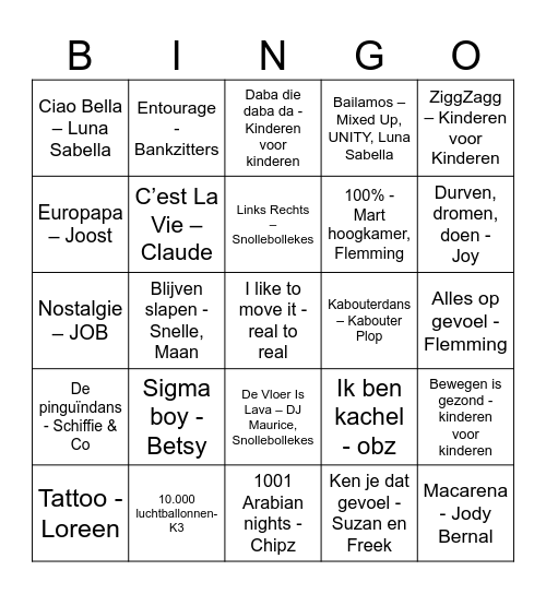 Aloysiusdag 2025 Bingo Card