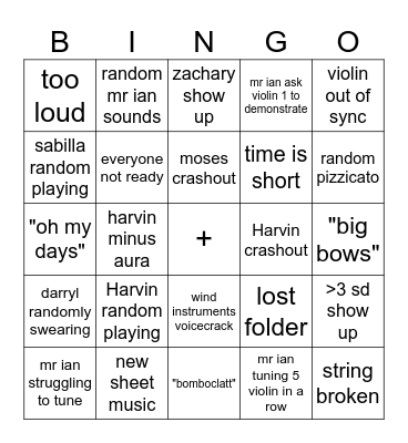 Orches Bingo Card