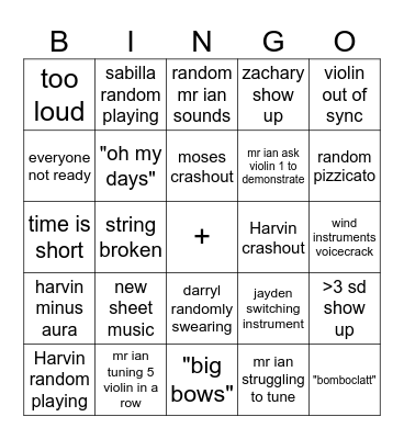 Orches Bingo Card