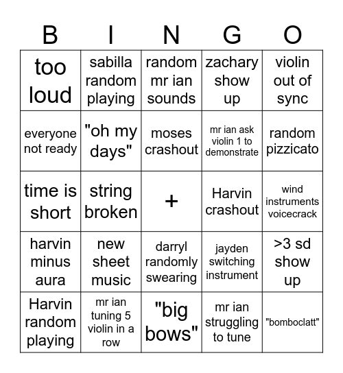 Orches Bingo Card