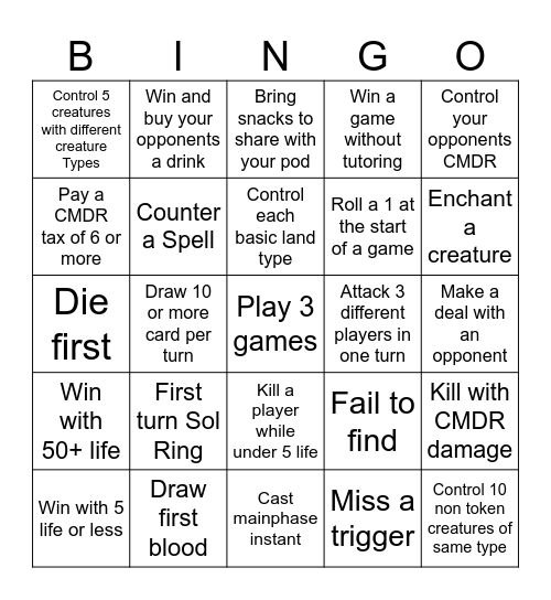 Monday Magic in der CARI Bingo Card