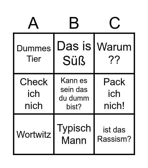 Bingo Bongo Bingo Card