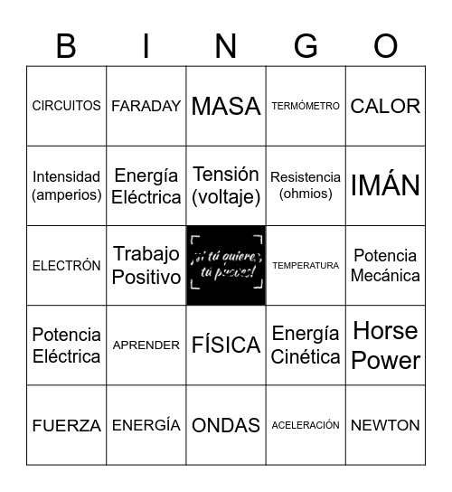 APEV-20 UNIDAD 2. Identificación de la energía del planeta. Bingo Card