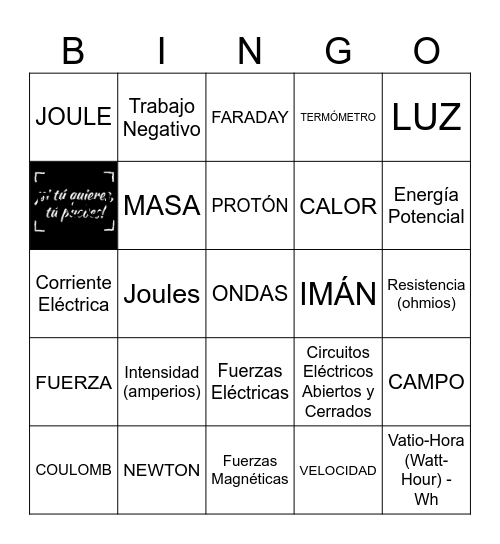 APEV-20. UNIDAD 2. Identificación de la energía del planeta. Bingo Card