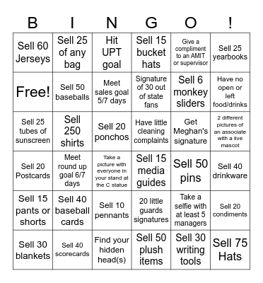 Store Bingo! Bingo Card