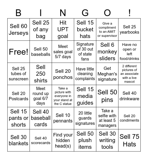 Store Bingo! Bingo Card