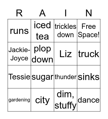 Comprehension "Bingo" Bingo Card