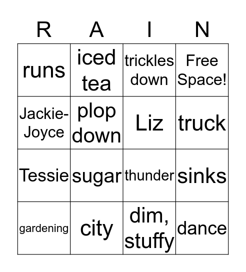 Comprehension "Bingo" Bingo Card