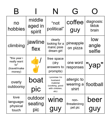 men on hinge bingo Card