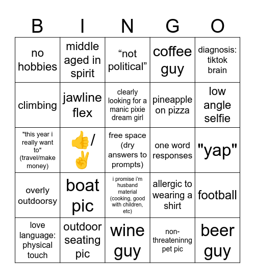 men on hinge bingo Card