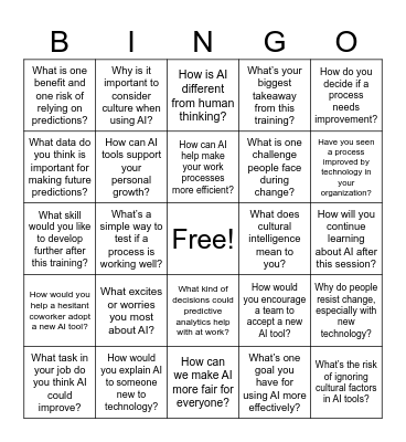 Wrap Up Bingo Card
