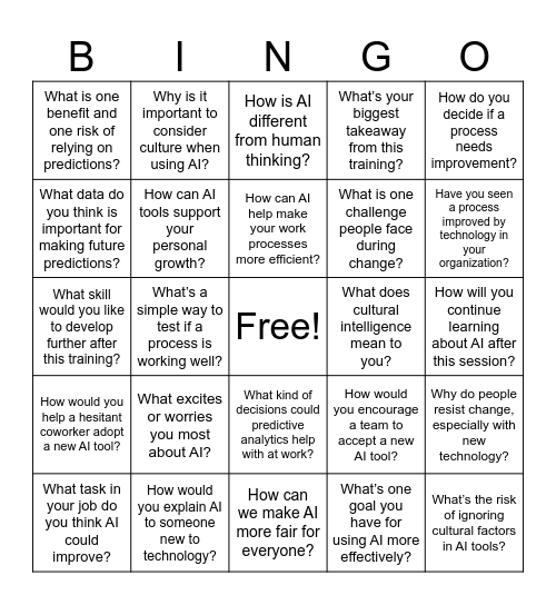 Wrap Up Bingo Card