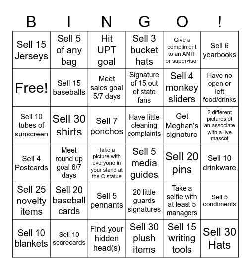 Store Bingo! Bingo Card