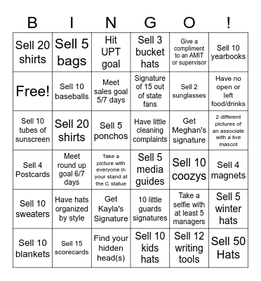 Store Bingo! Bingo Card