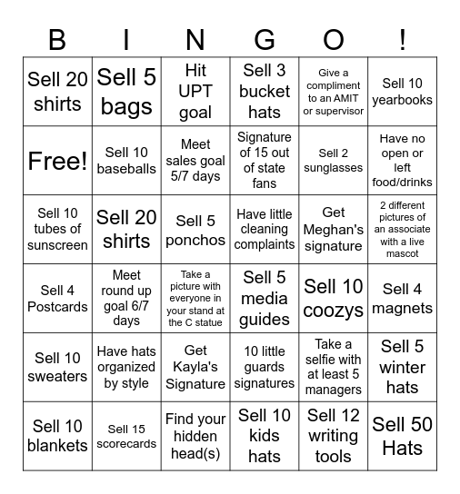 Store Bingo! Bingo Card