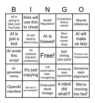 AI-Bingo with Globus the Elder Bingo Card