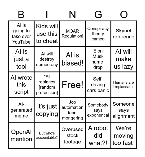 AI-Bingo with Globus the Elder Bingo Card