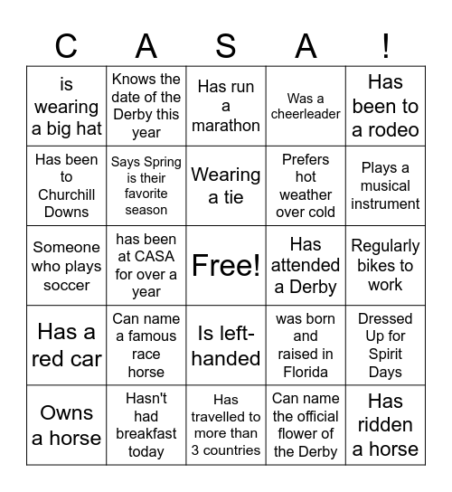 Find Someone Who Bingo Card