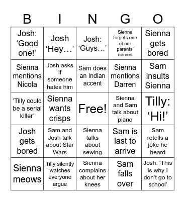Us bingo Card
