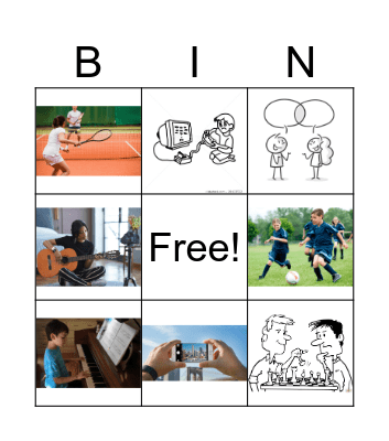 Weekend activities! Bingo Card