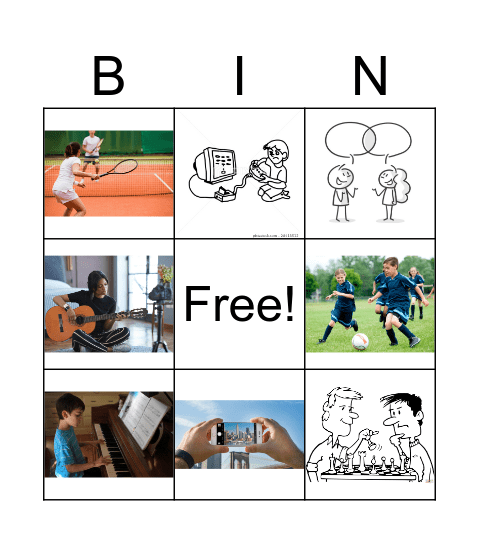 Weekend activities! Bingo Card